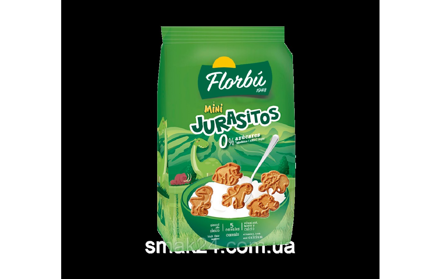 Мини-Печенье БЕЗ САХАРА  Florbu Mini Jurasitos   0% azucares 400г Испания