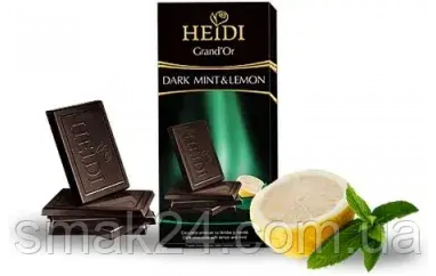 Шоколад темный с мятой и лимоном 50% какао Heidi Dark Lemon&Mint 80г Румыния