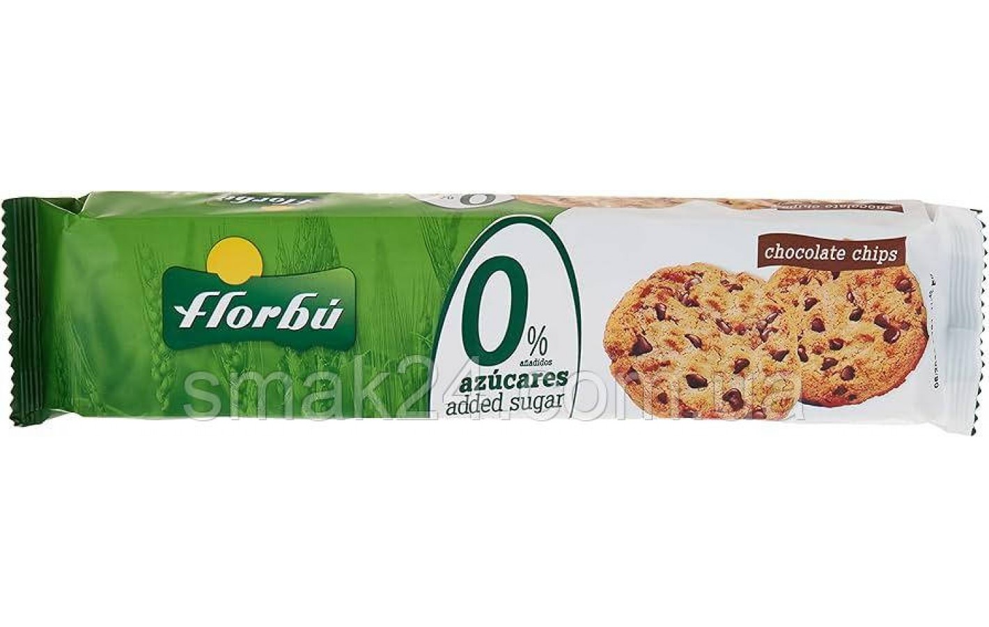 Печиво з шоколадними чипсами БЕЗ САХАРА Florbu Chocolate Chips 0% azucares 150 г Іспанія