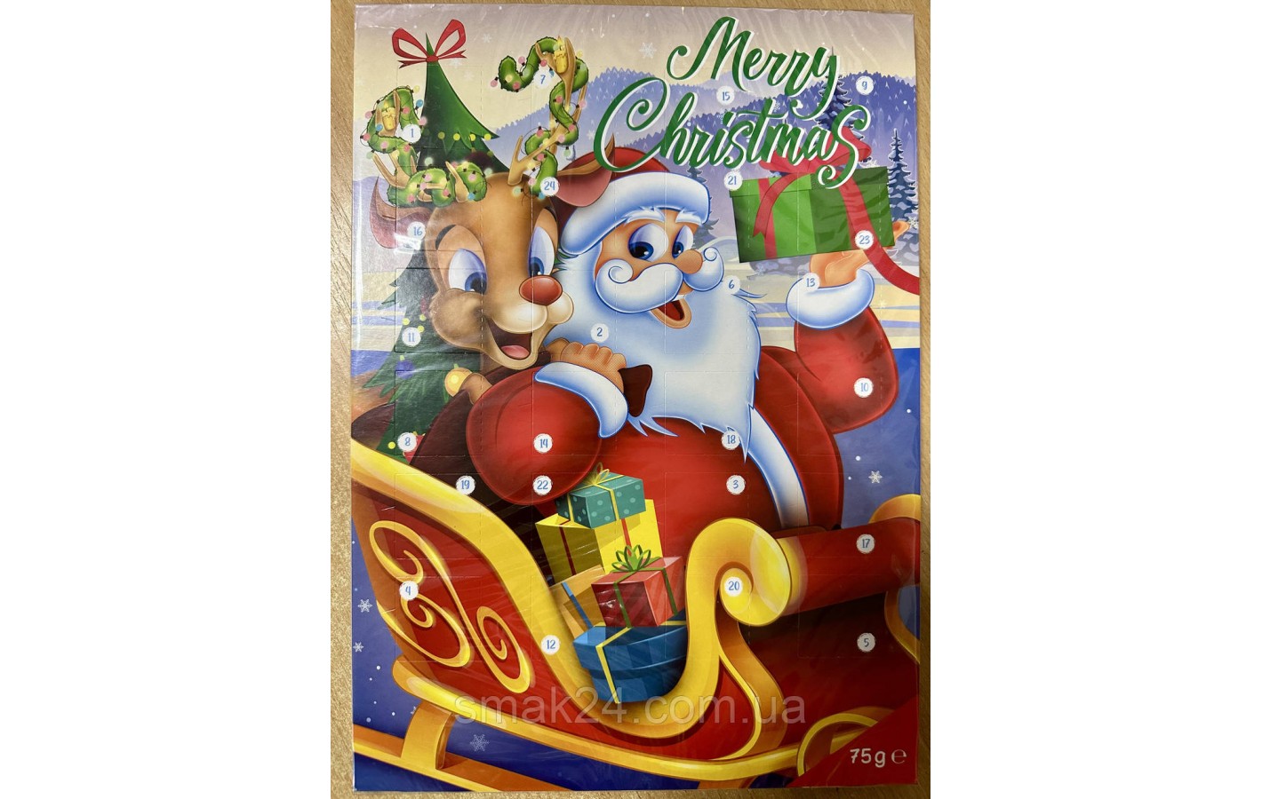 Шоколадный адвент календарь Merry Christmas Польша 75г