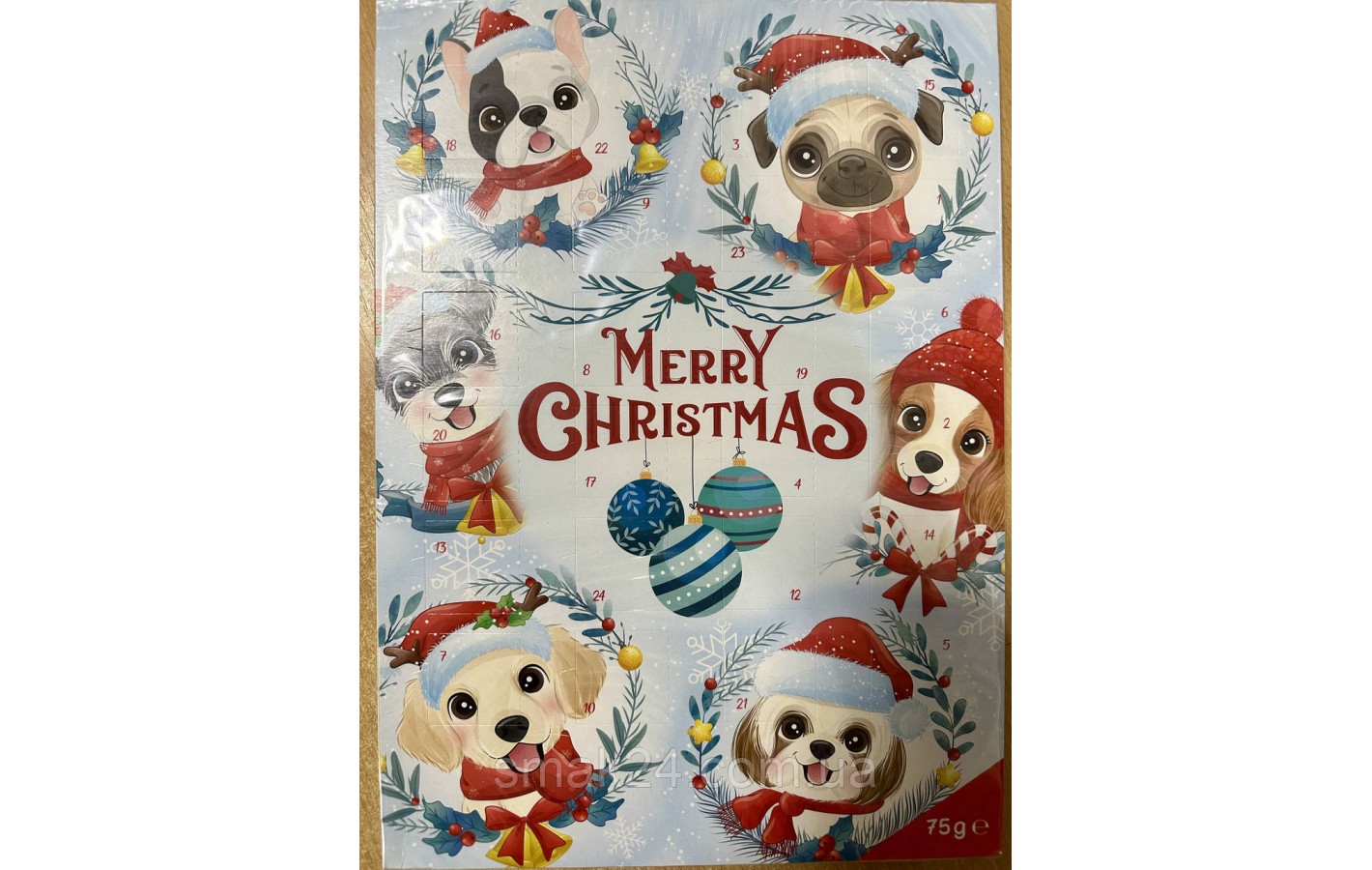 Шоколадный адвент календарь Merry Christmas Польша 75г