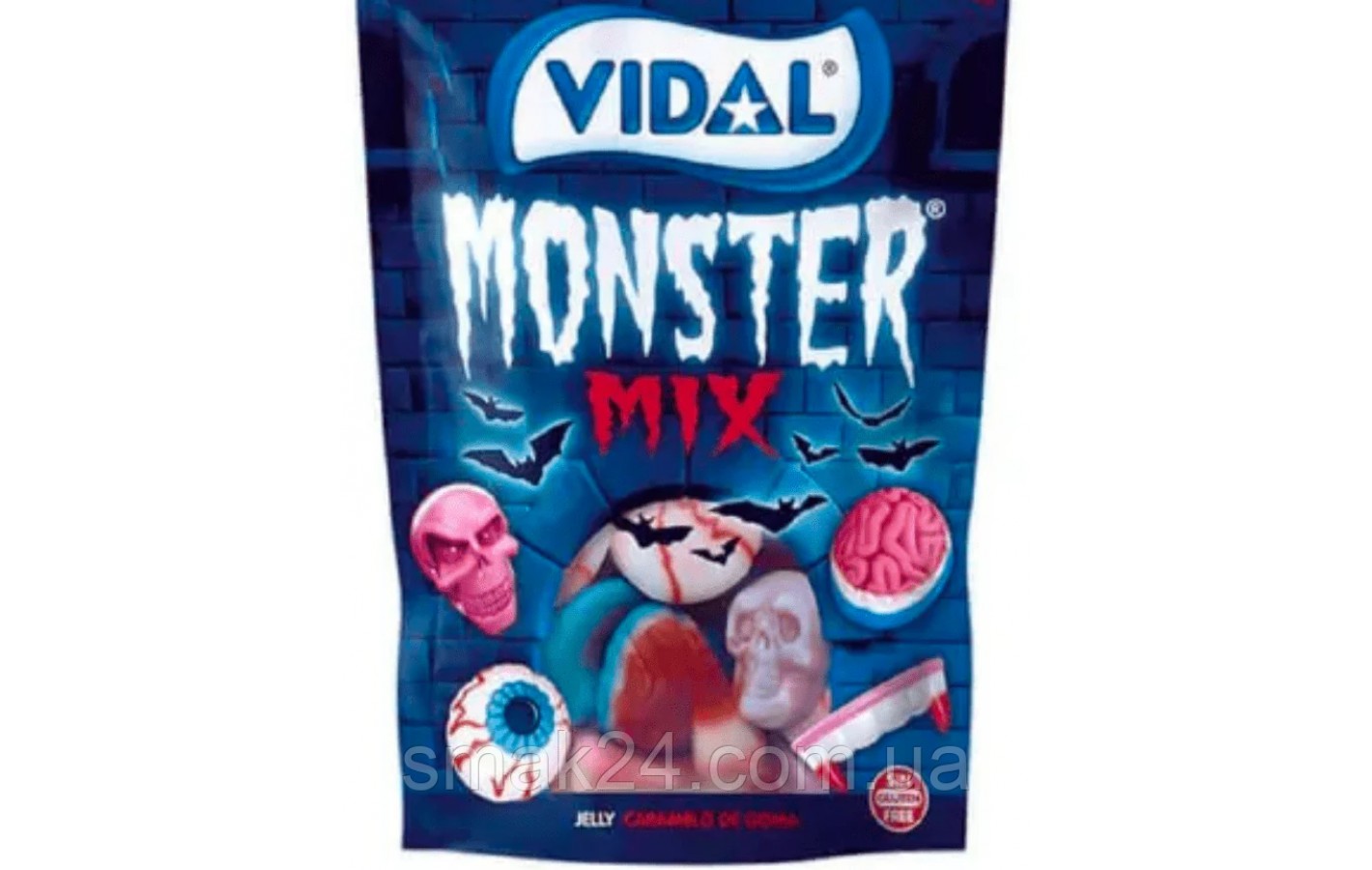 Желейні жувальні цукерки БЕЗ ГЛЮТЕНА Vidal Monster Mix 150г