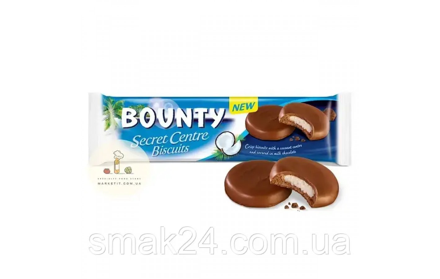 Печиво шоколадне з кокосом Bounty Secret Centre Biscuits 132 г Великобританія