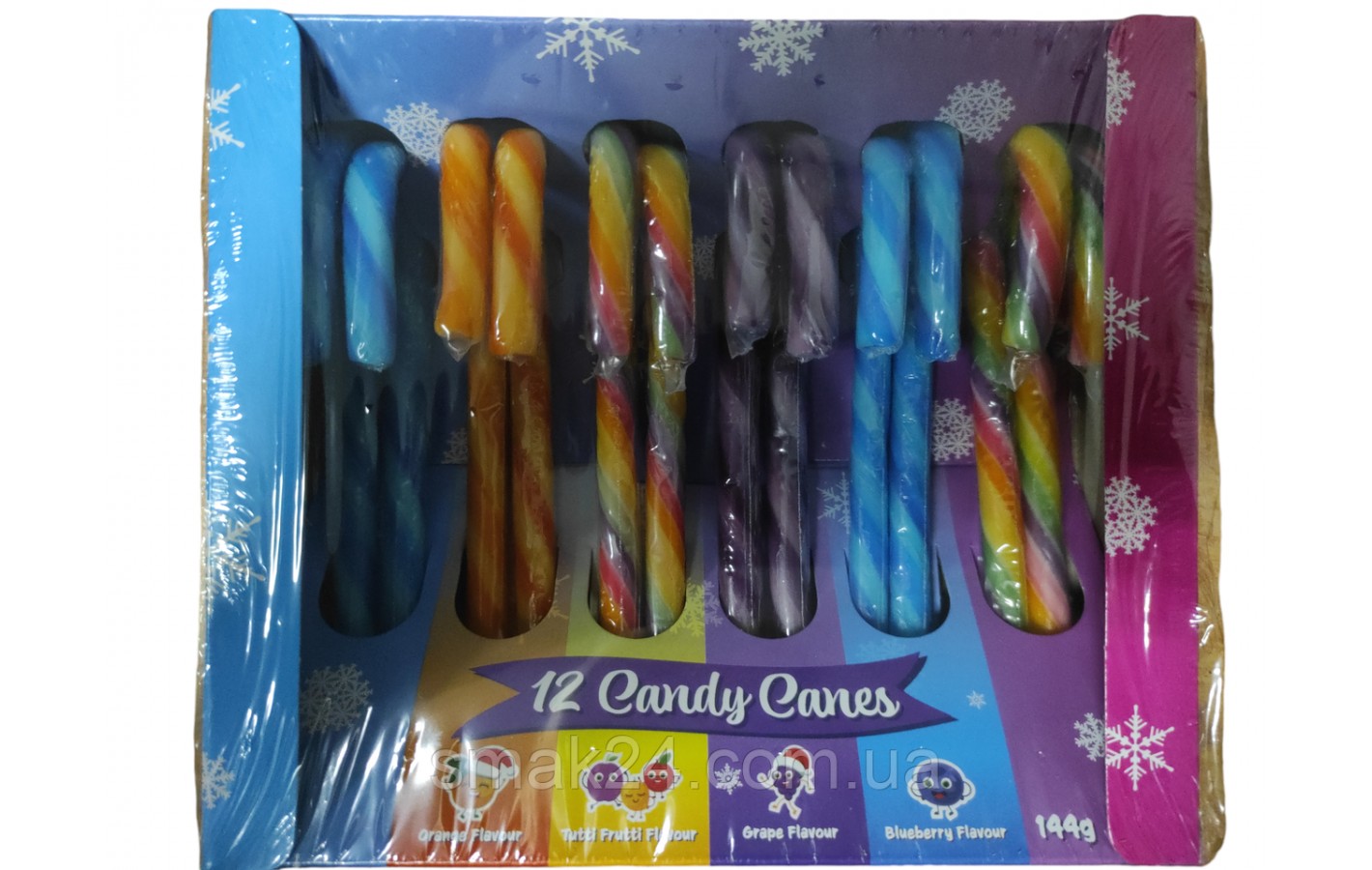 Леденцы Рождественская Трость БЕЗ ГЛЮТЕНА Becky's 12 Candy Canes (12x12г) 144г Нидерланды