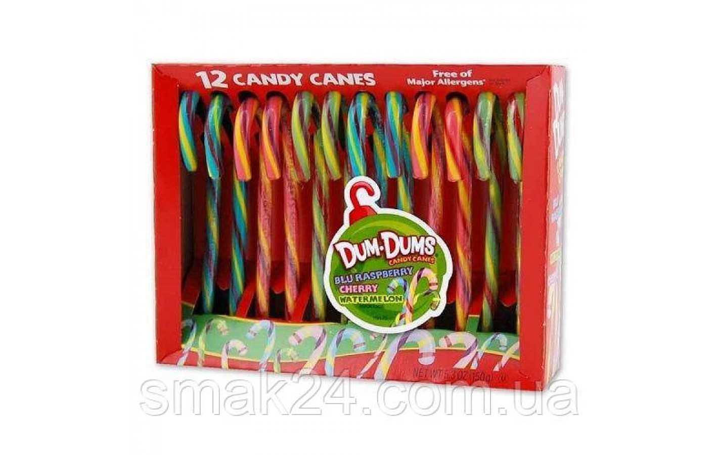 Леденцы Рождественская Трость БЕЗ ГЛЮТЕНА Becky's 12 Candy Canes (12x12г) 144г Нидерланды