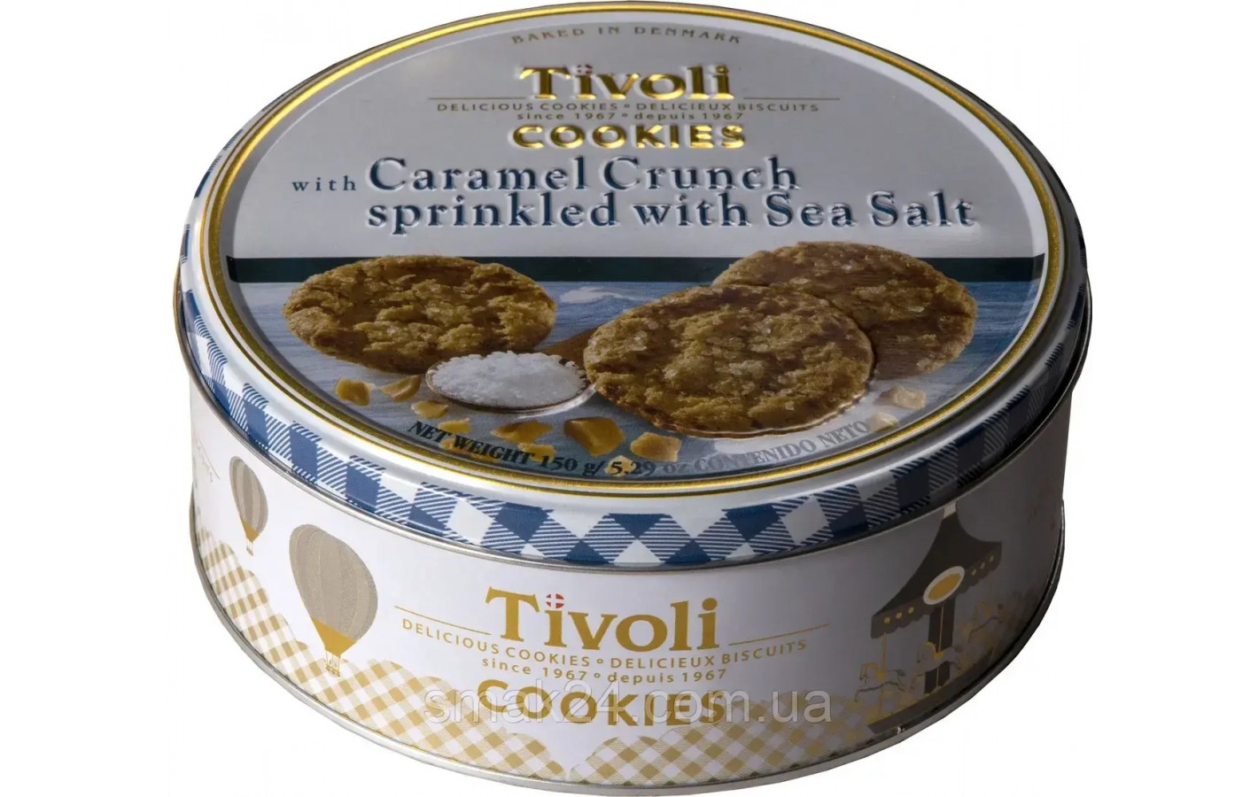 Печиво Jacobsens of Denmark Tivoli Caramel Crunch & Sea Salt у ж/б 150 г Данія