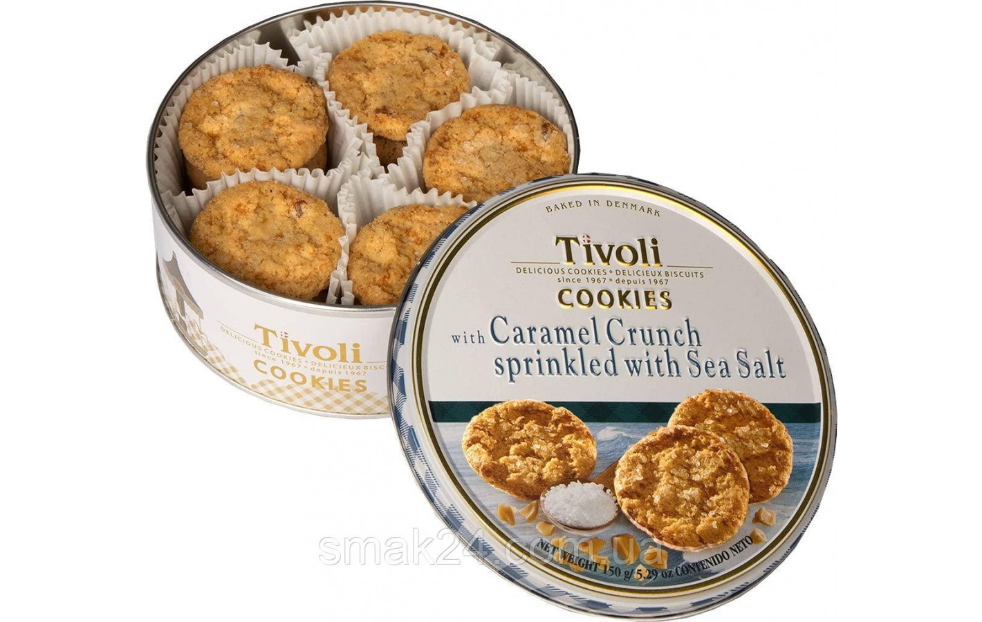 Печиво Jacobsens of Denmark Tivoli Caramel Crunch & Sea Salt у ж/б 150 г Данія