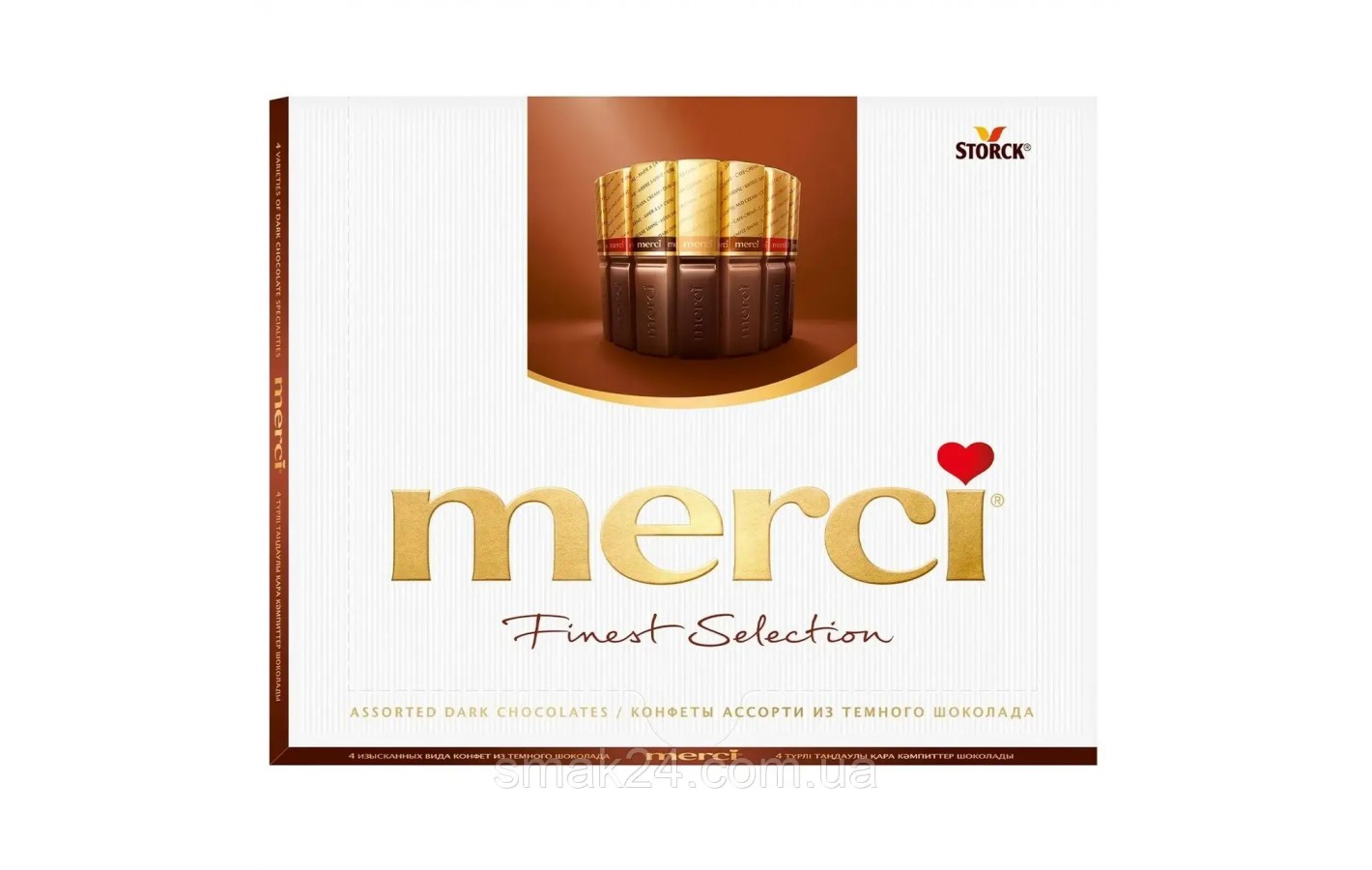 Шоколад Ассорти из темного шоколада (4 вкуса) Storck Merci Finest Selection 250г Германия