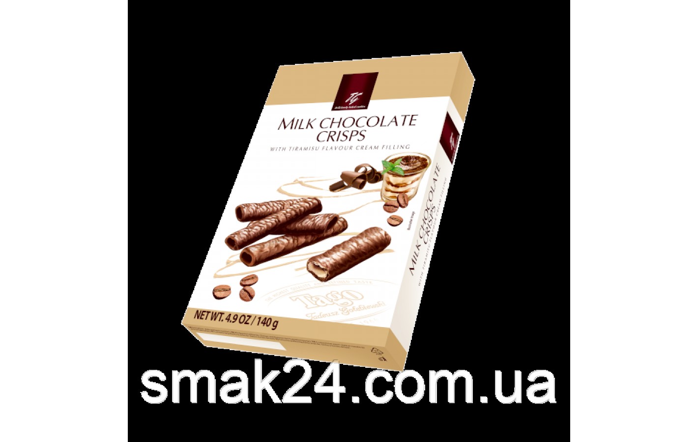 Вафлі зі смаком тірамісу в молочному шоколаді Milk Chocolate Crisps Tiramisu Cream Filling 120 г Польща