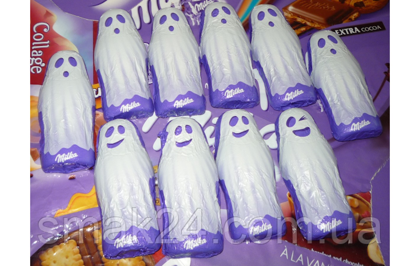 Шоколадні цукерки Хелловінські примари Milka Halloween Gespenster 120 г Швейцарія