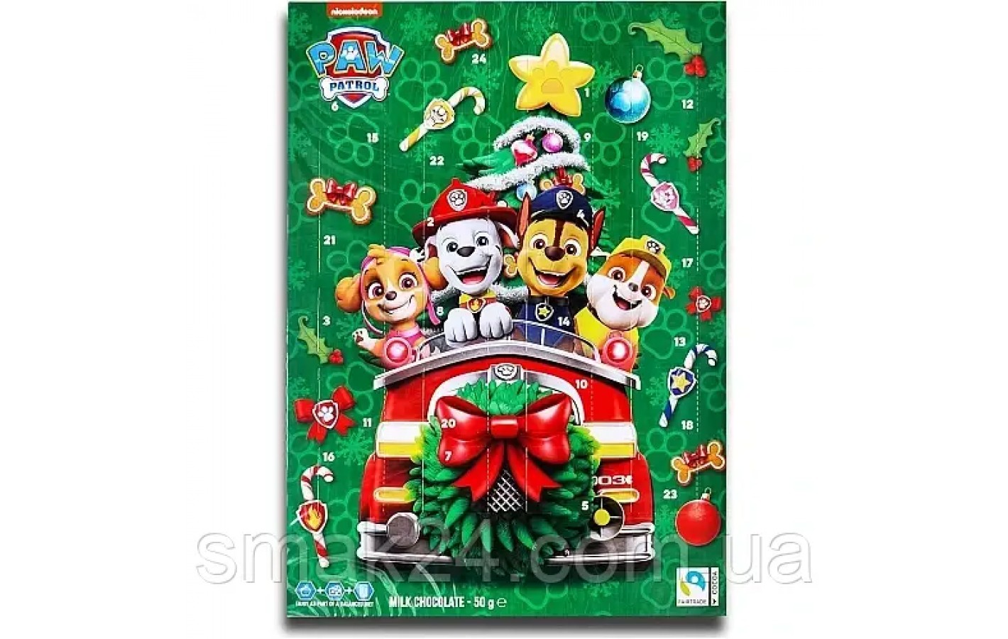 Шоколадный адвент календарь PAW PATROL50г