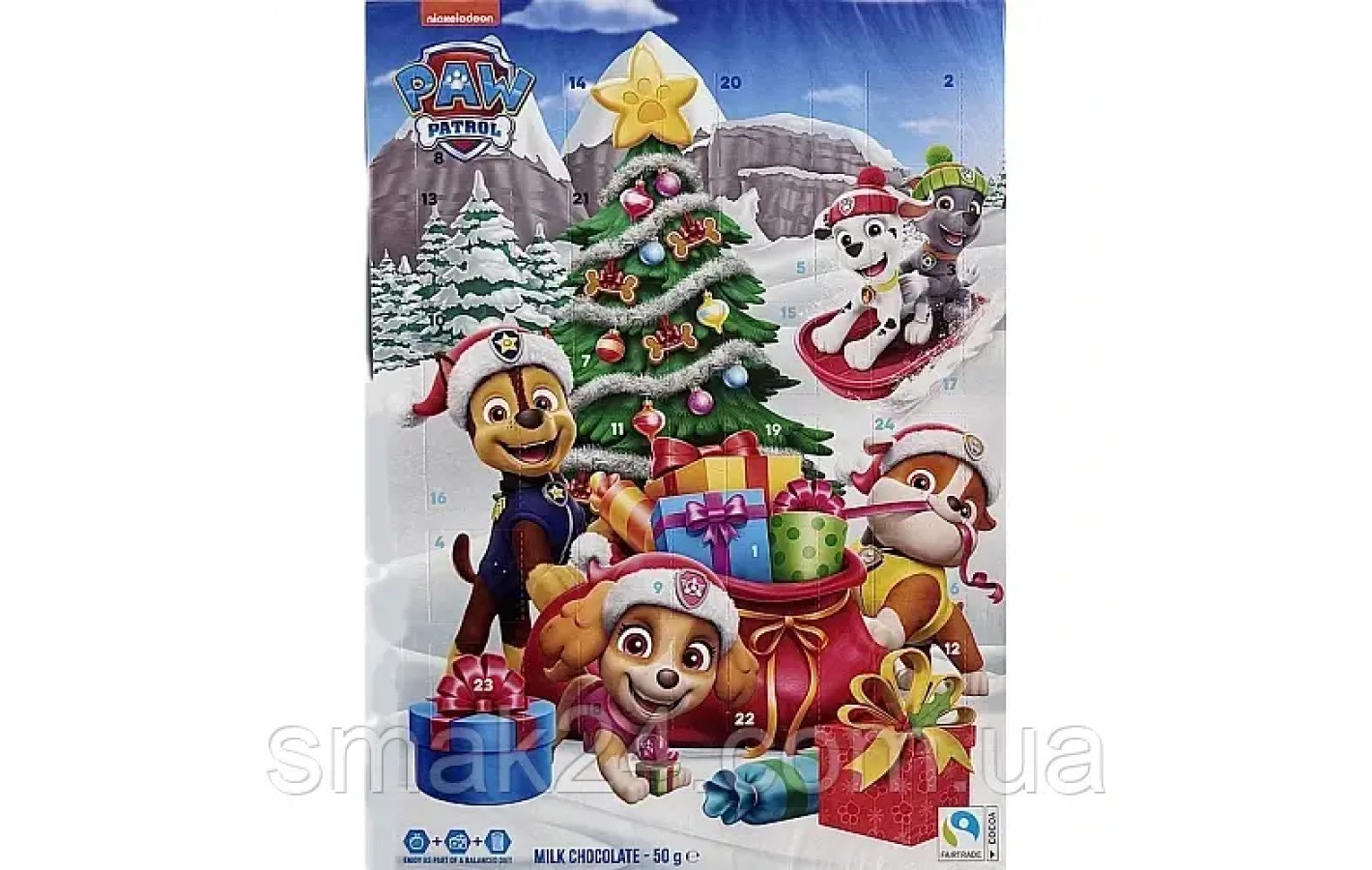 Шоколадный адвент календарь PAW PATROL50г