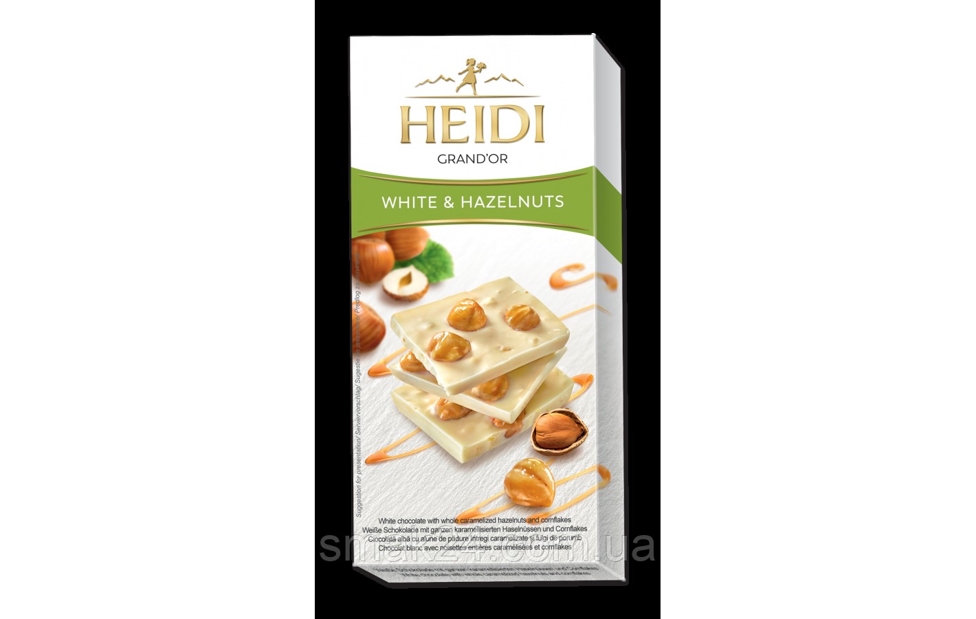 Шоколад білий карамелізований із суцільним фундуком Heidi Golden Hazelnuts 100 г Румунія