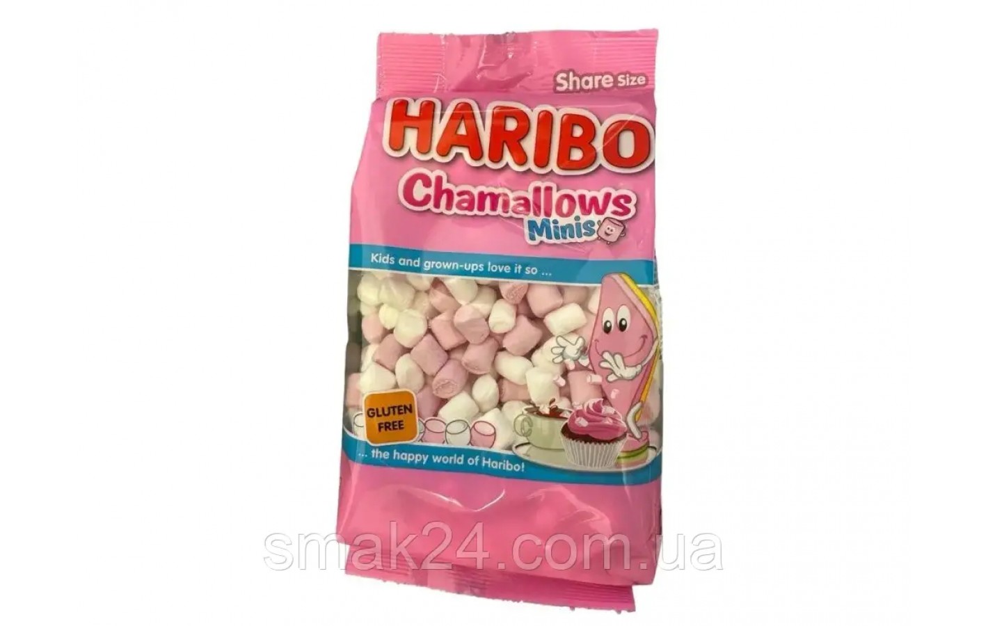 Маршмелоу біло-рожеве БЕЗ ГЛЮТЕНА Haribo Chamallows Minis 150 г Люксембург