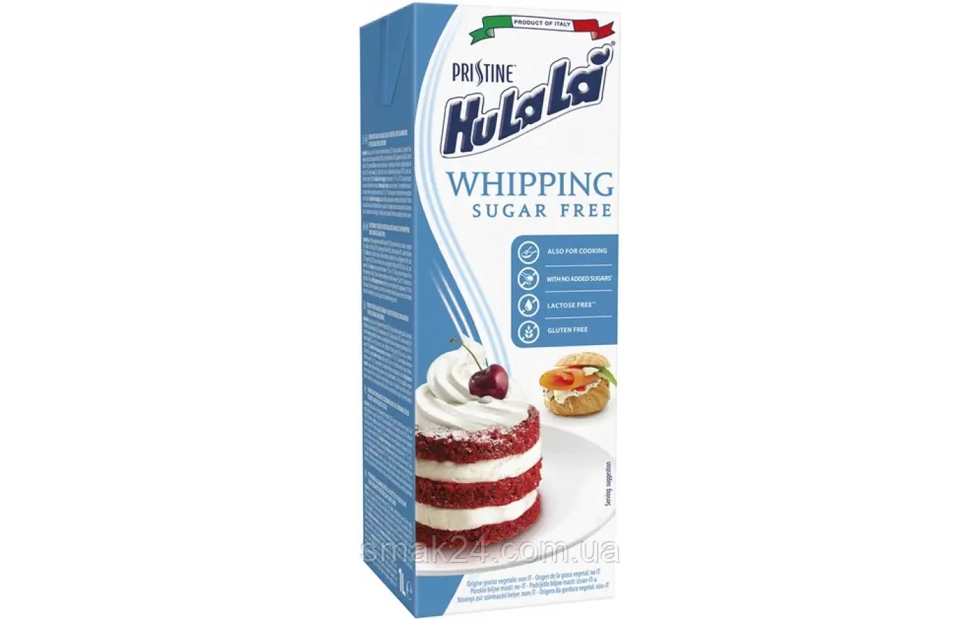 Вершки рослинні Без цукру, лактози та глютену HuLa Sugar Free 25% 1 л Італія