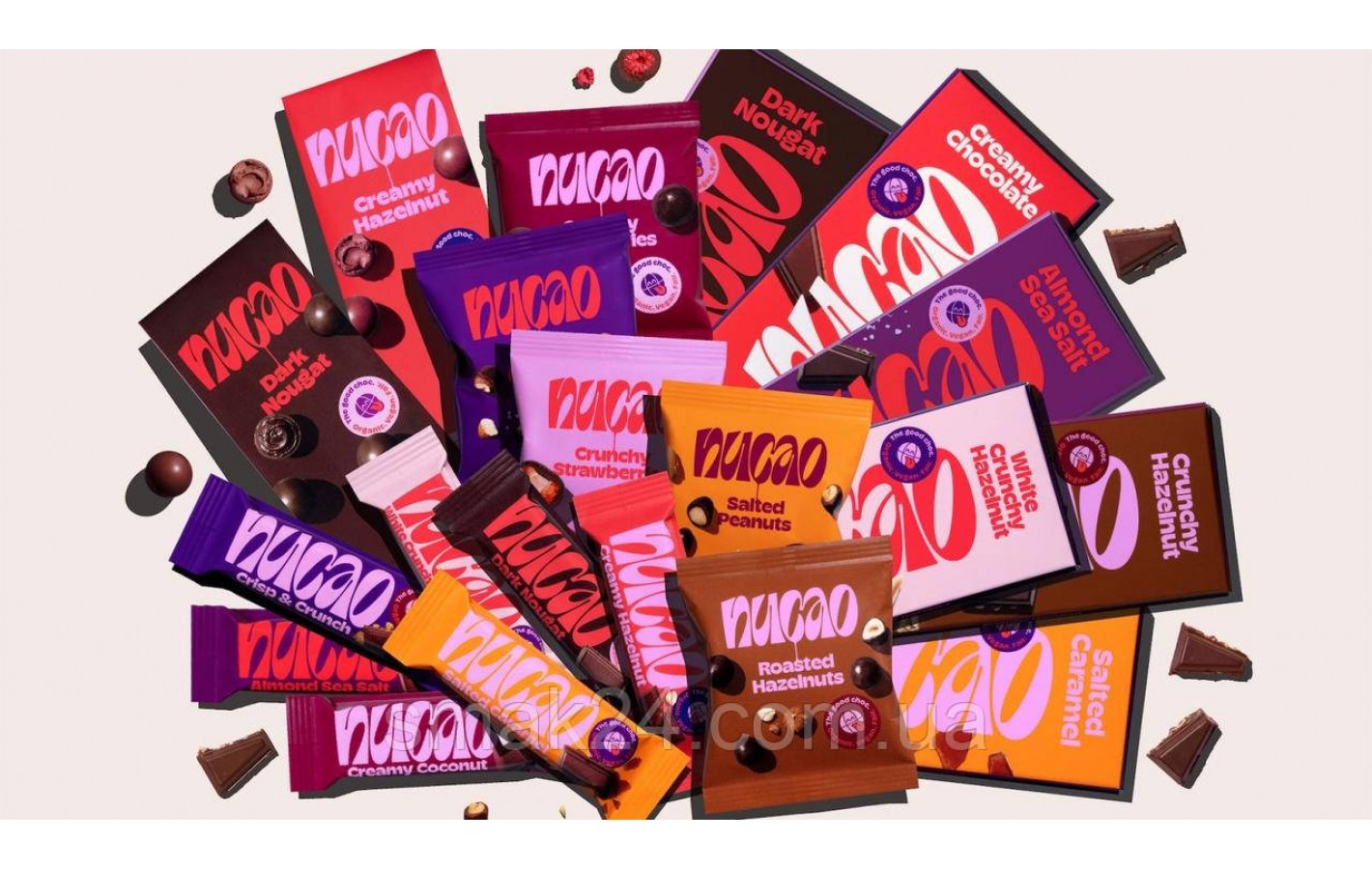Шоколад чорний із нугою 76% какао Nucao Dark Nougat 85г Німеччина