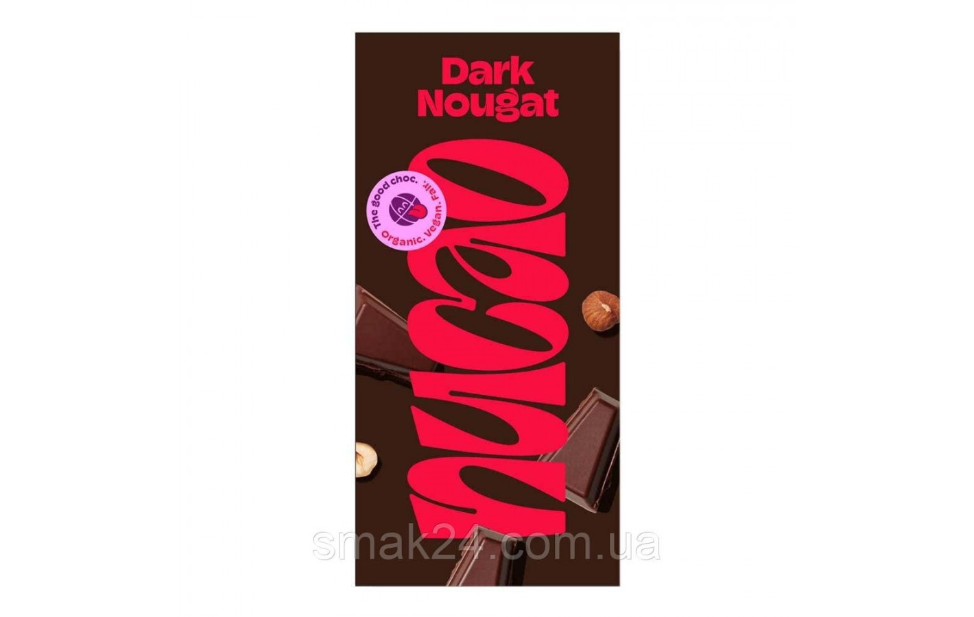 Шоколад чорний із нугою 76% какао Nucao Dark Nougat 85г Німеччина