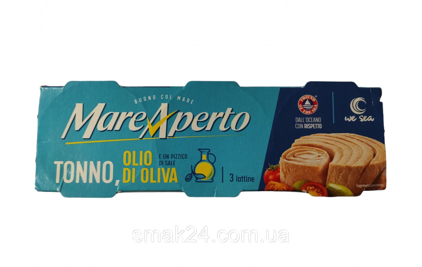 Тунець шматком в оливковій олії Mare ApertoTonno all Olio di Oliva (3х70 г) 210 г Італія