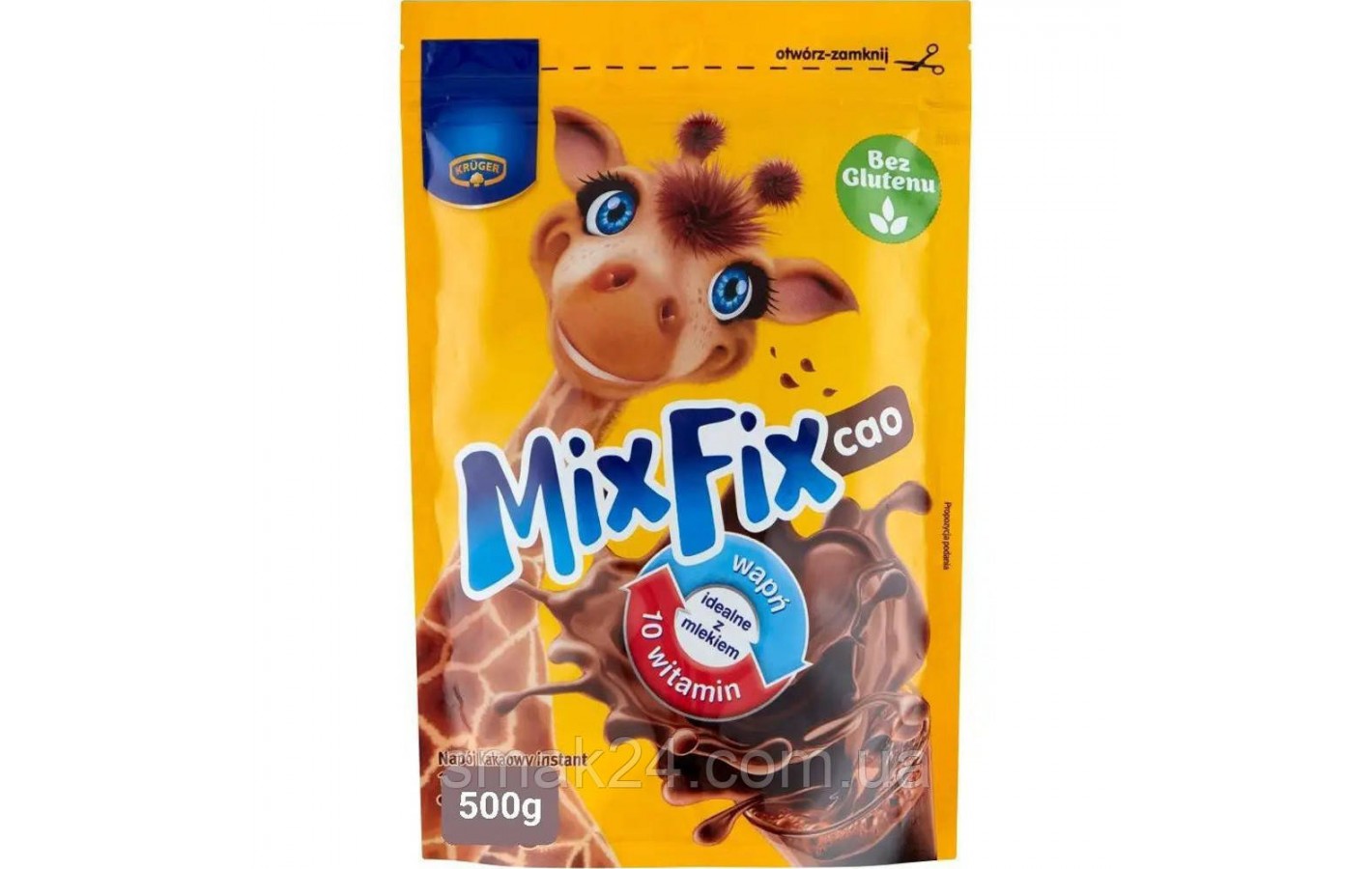 Какао детское БЕЗ ГЛЮТЕНА Mix Fix Cao Kruger 500 г Польша