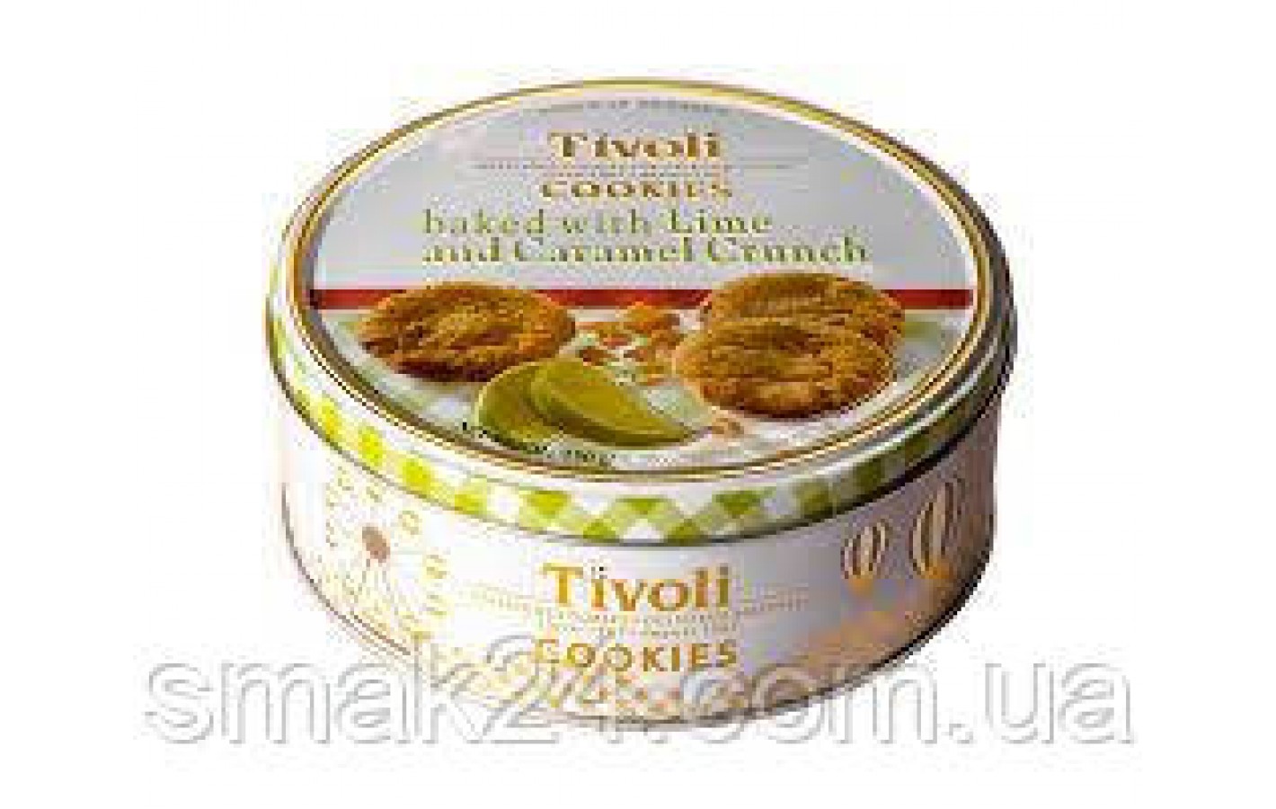 Печиво зі смаком лайма та карамелі Tivoli Cookies Lime & Caramel Crunch у ж/б 150 г Данія