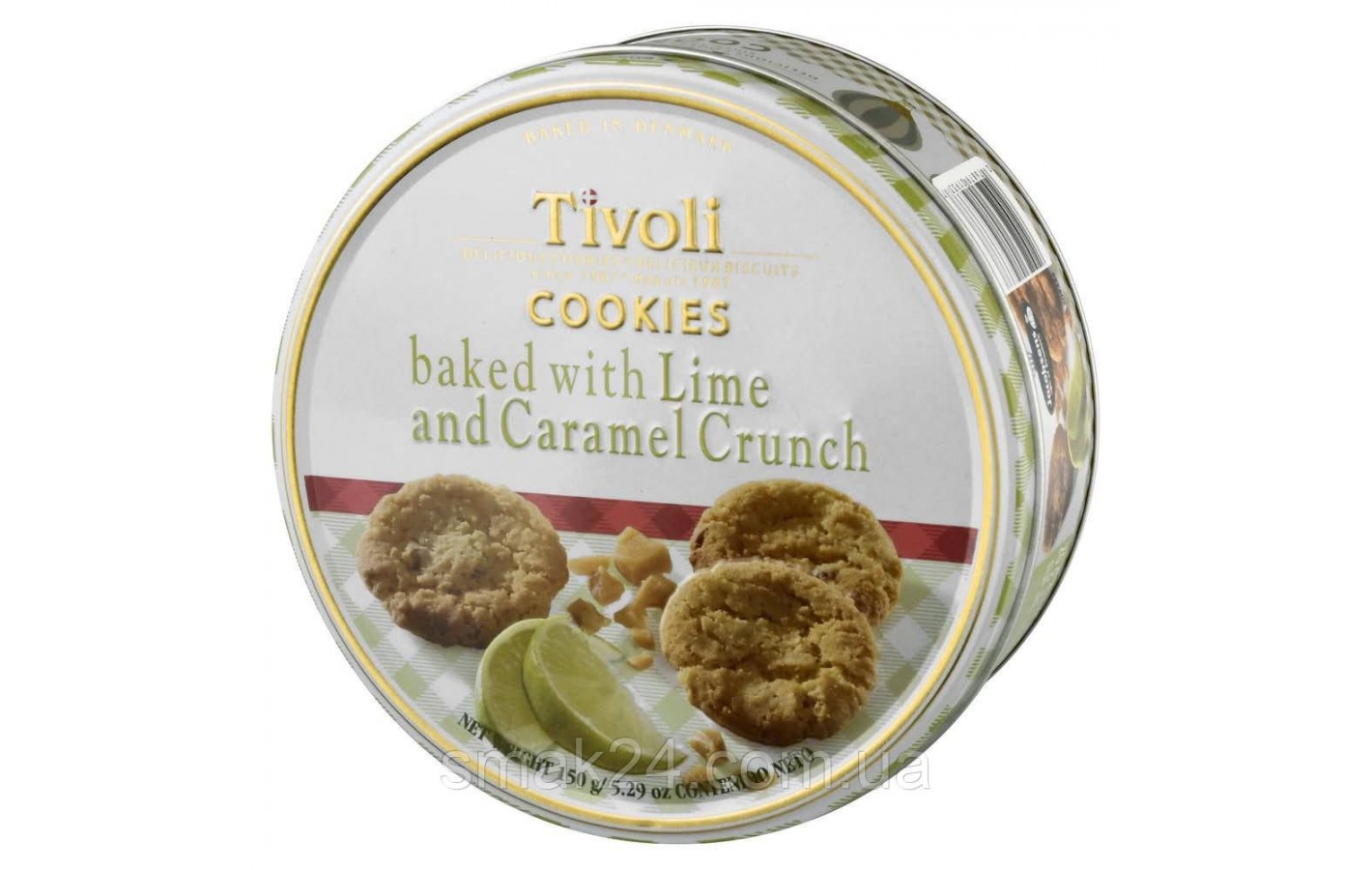 Печенье со вкусом лайма и карамели Tivoli Cookies Lime & Caramel Crunch в ж/б 150 г Дания