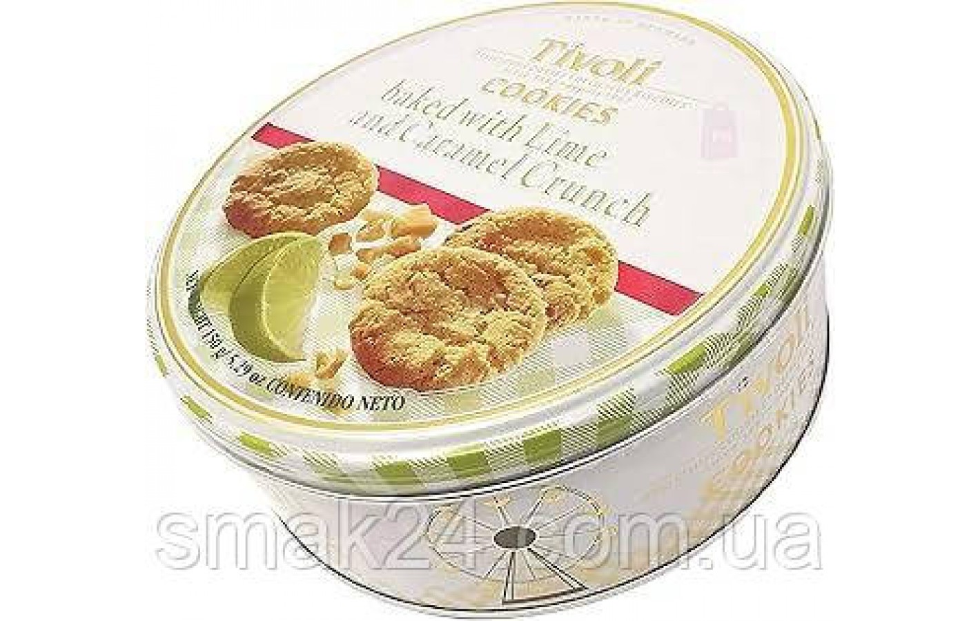 Печенье со вкусом лайма и карамели Tivoli Cookies Lime & Caramel Crunch в ж/б 150 г Дания