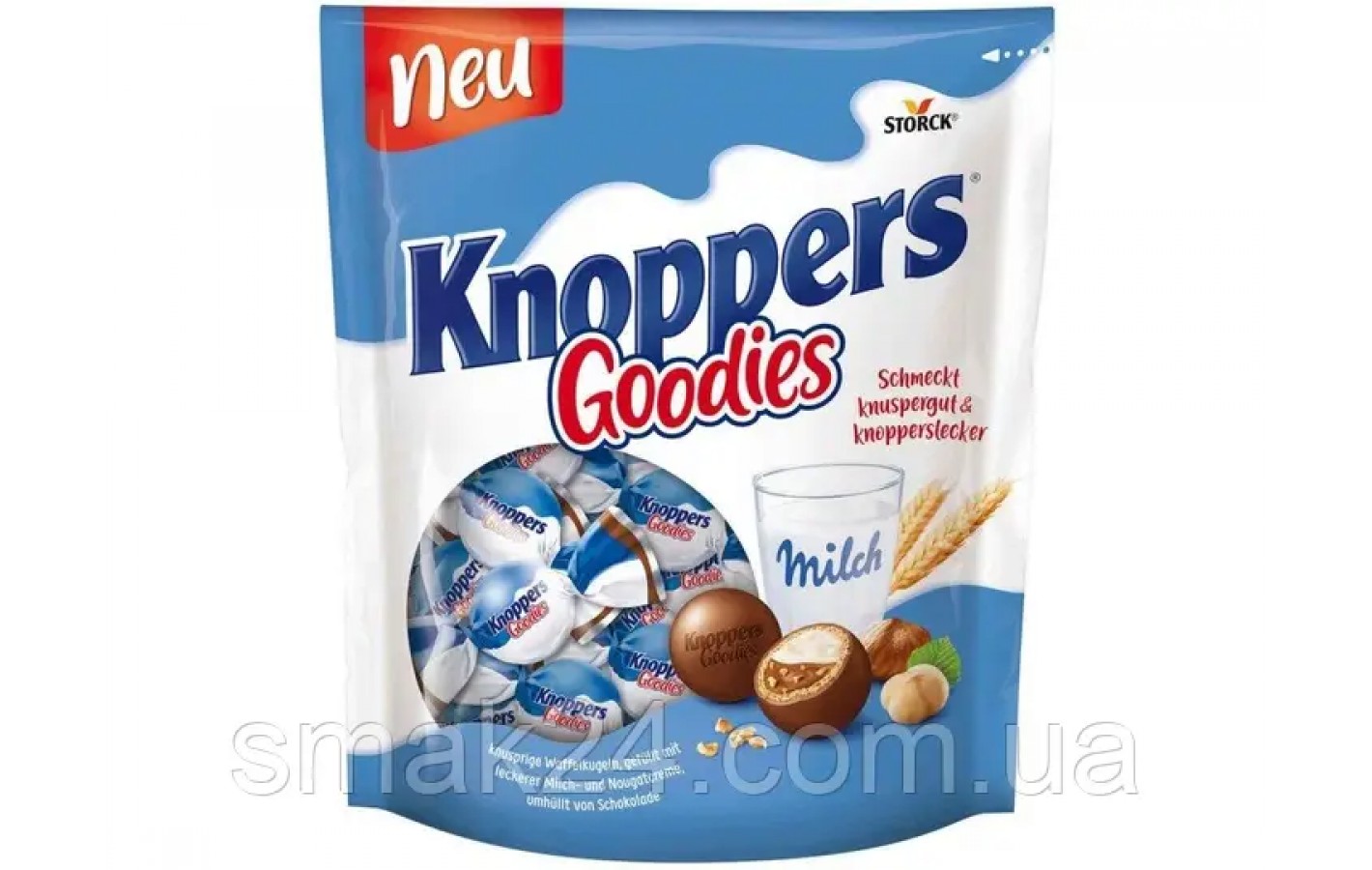 Шоколадные конфеты с молочной нугой и фундуком Knoppers Storck Goodies Milch 180г Германия