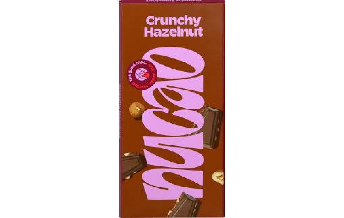 Шоколад чорний зі шматочками фундука 53% какао Nucao Crunchy Hazelnut 85 г Німеччина