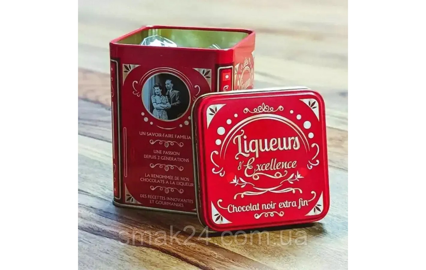 Шоколадні цукерки з преміальними лікерами Abtey Liqueurs d'Excellence tin of liqueurs in dark 250г Франция