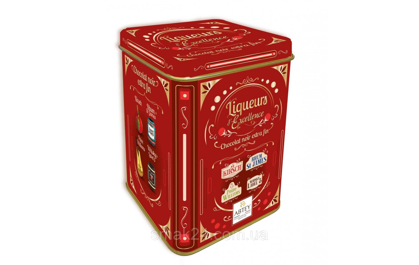 Шоколадні цукерки з преміальними лікерами Abtey Liqueurs d'Excellence tin of liqueurs in dark 250г Франция