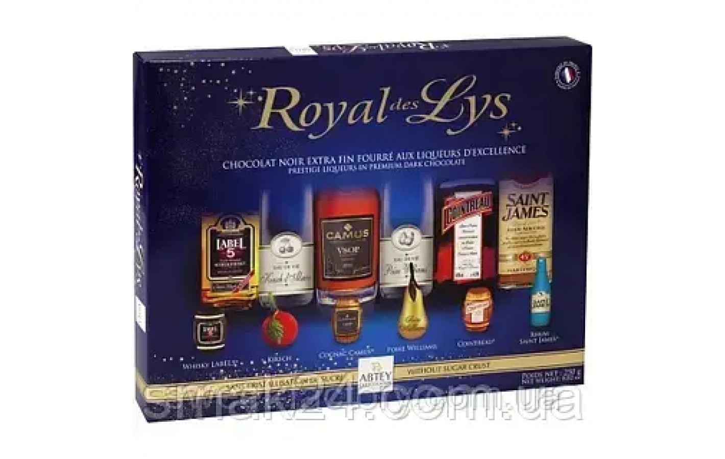 Конфеты шоколадные Бутылочки с ликером Abtey Royal des Lys 250г Франция