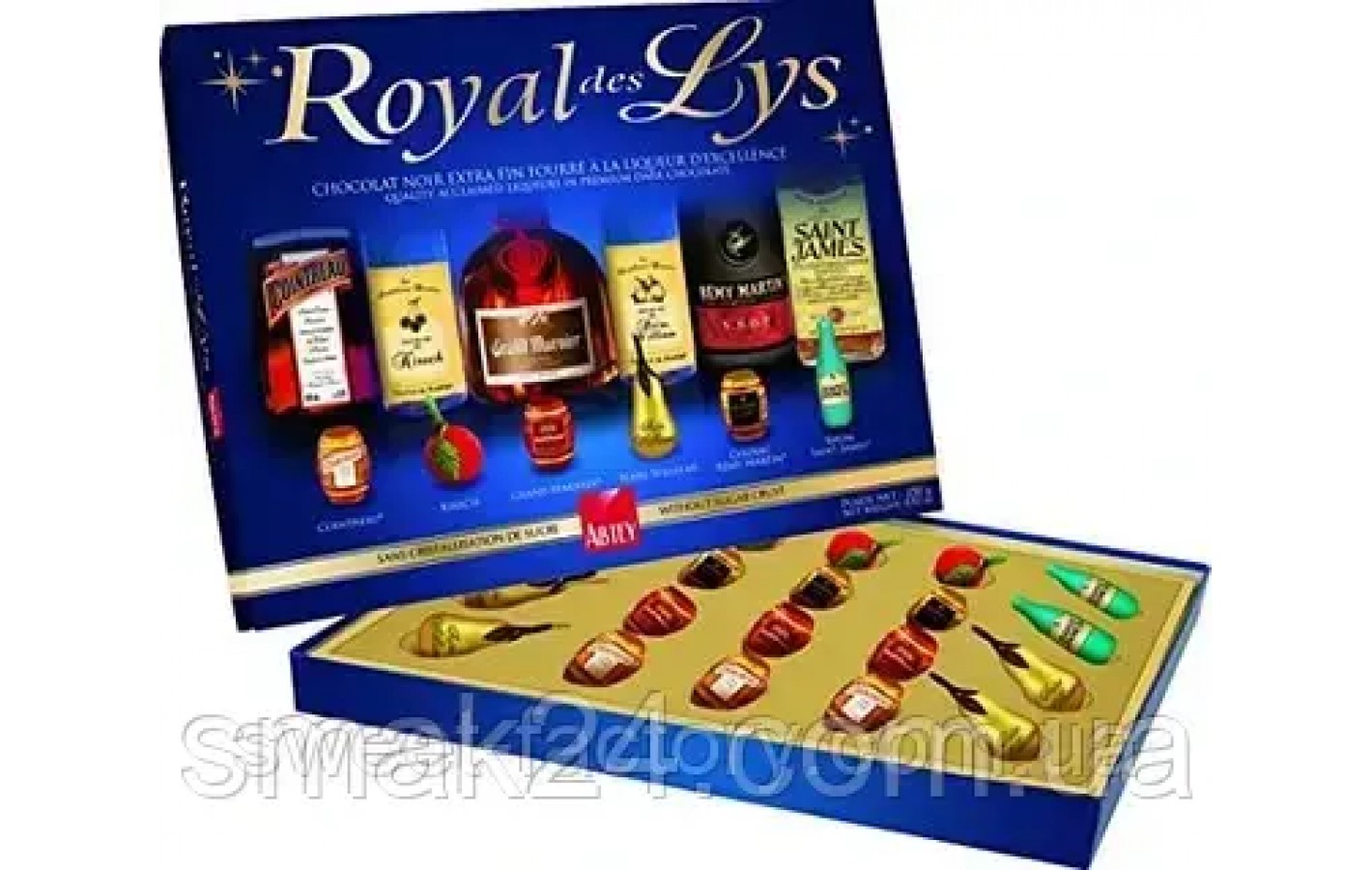 Конфеты шоколадные Бутылочки с ликером Abtey Royal des Lys 250г Франция