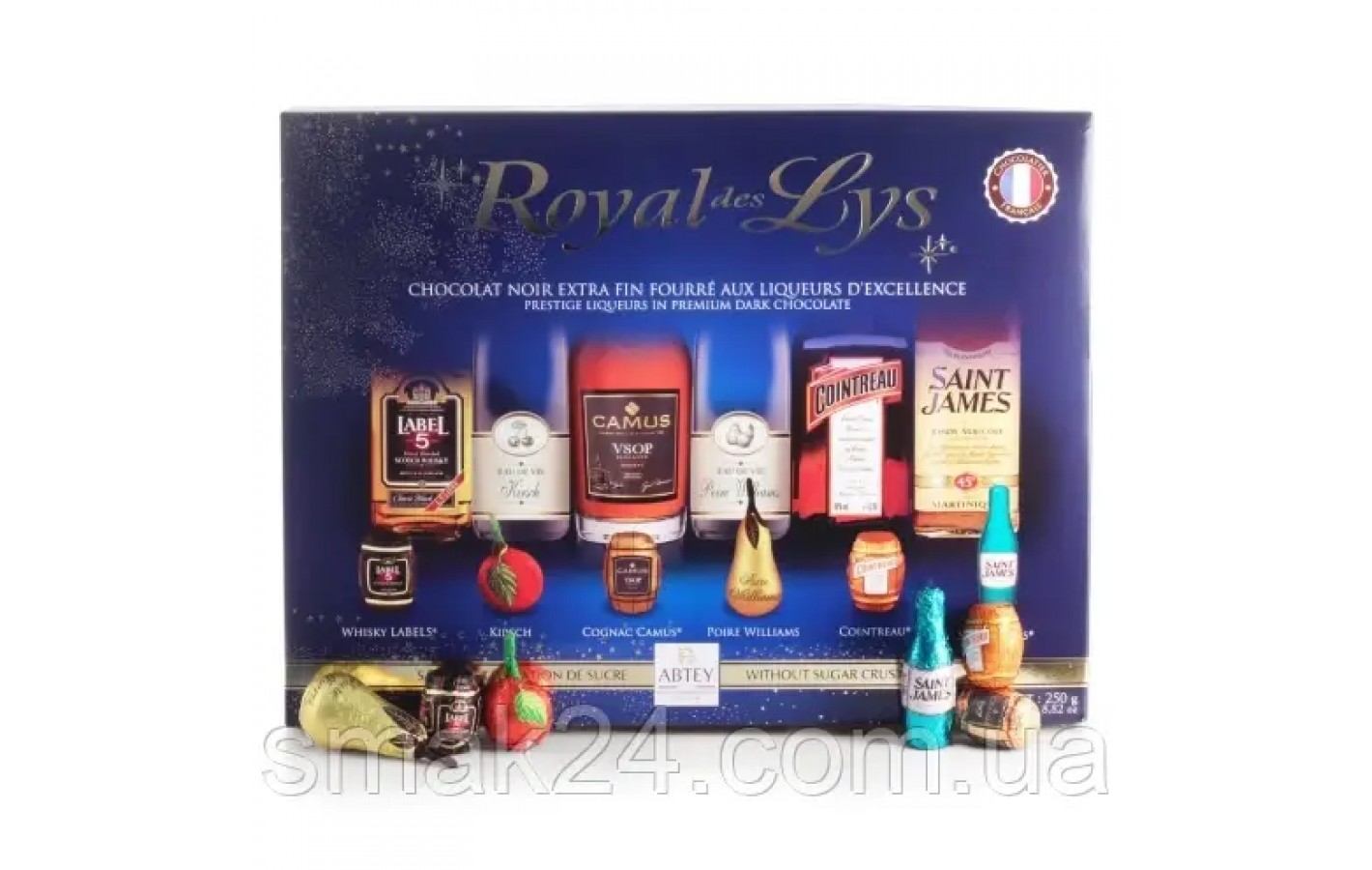 Конфеты шоколадные Бутылочки с ликером Abtey Royal des Lys 250г Франция