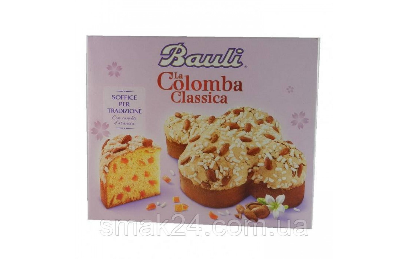Кекс (Панеттон) с миндалем и апельсиновой цедрой классический Bauli La Colomba Classica 1кг Италия