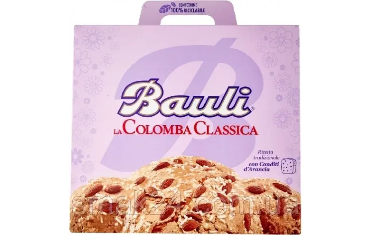 Кекс (Панеттон) с миндалем и апельсиновой цедрой классический Bauli La Colomba Classica 1кг Италия