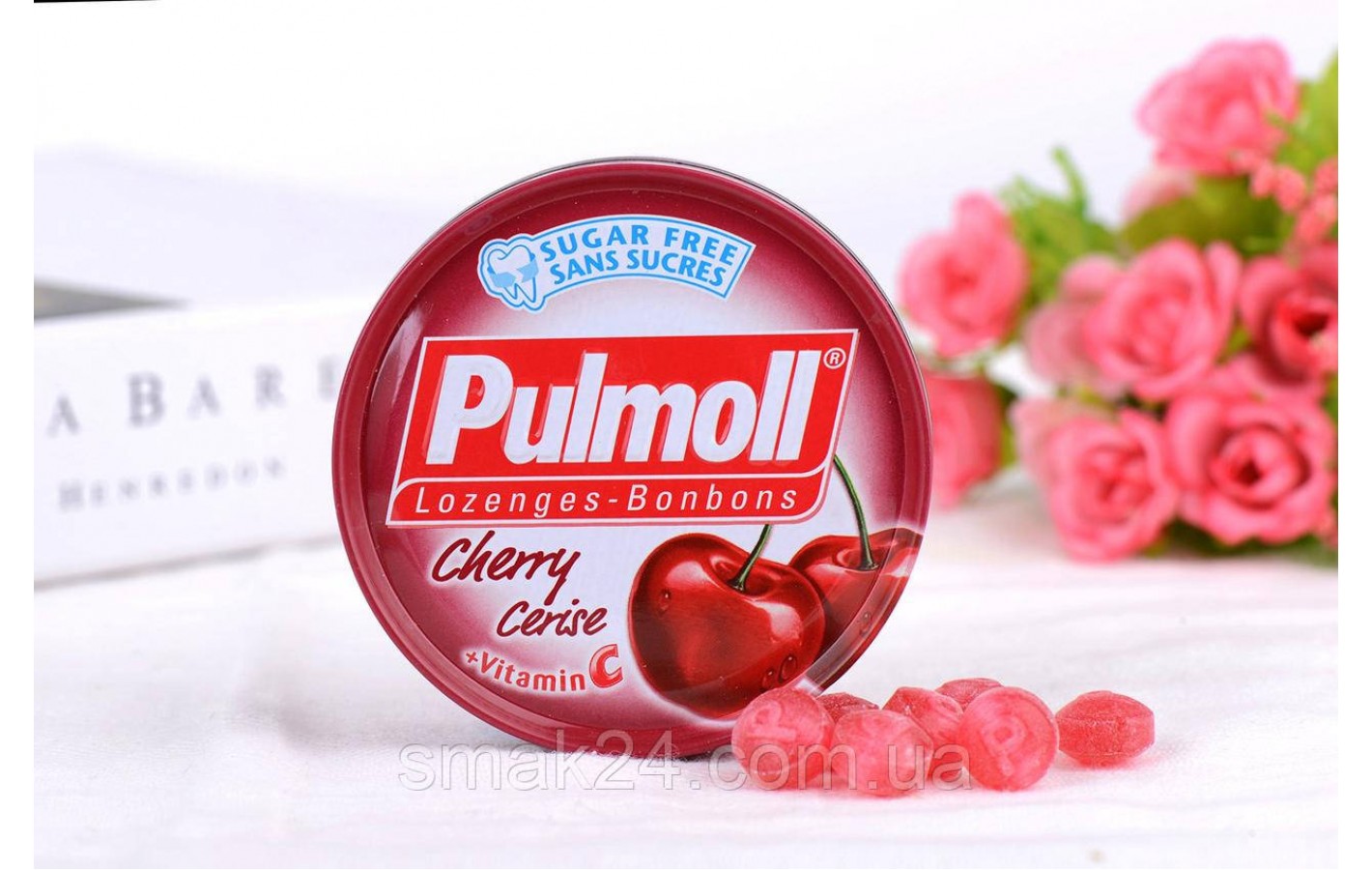 Льодяники (конфети) Вишня + вітамін C БЕЗ САХАРА Pulmoll Cherry +vitamin C 45 г Німеччина