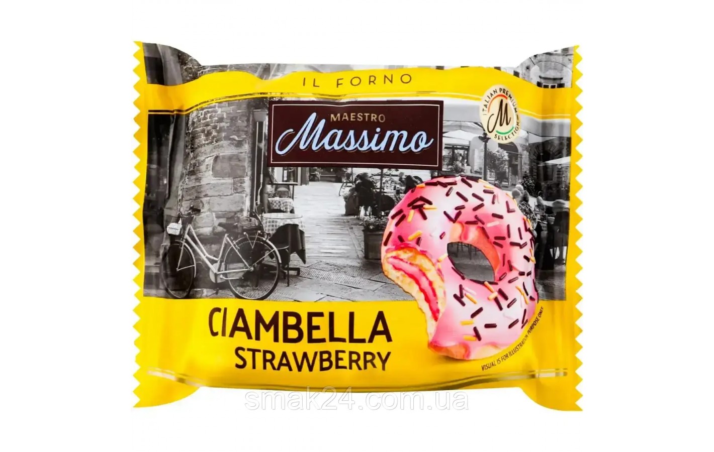 Донат (Пончик, печиво) Полуничний Maestro Massimo Ciambella Strawberry 50 г Італія