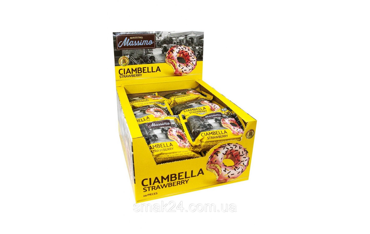 Донат (Пончик, печиво) Полуничний Maestro Massimo Ciambella Strawberry 50 г Італія