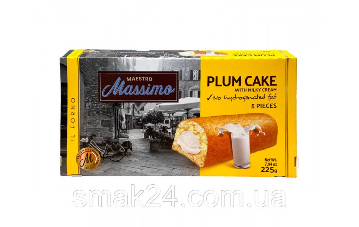 Пирожное бисквитное с молочным кремом Maestro Massimo Plum Cake Whis Milky Cream 225г (5шт) Италия