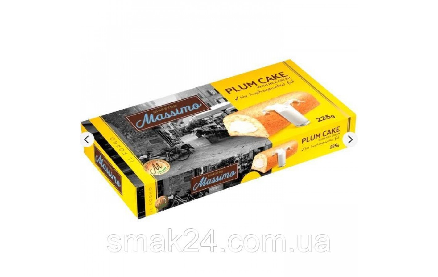 Пирожное бисквитное с молочным кремом Maestro Massimo Plum Cake Whis Milky Cream 225г (5шт) Италия