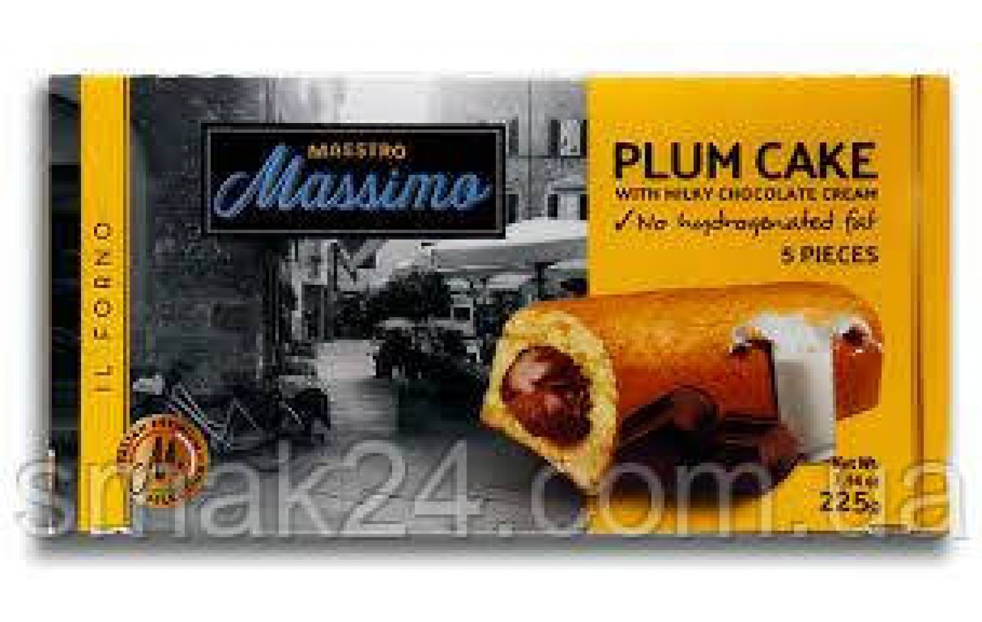 Пирожное бисквитное с шоколадным кремом Maestro Massimo Plum Cake Chocolate 225г (5шт) Италия