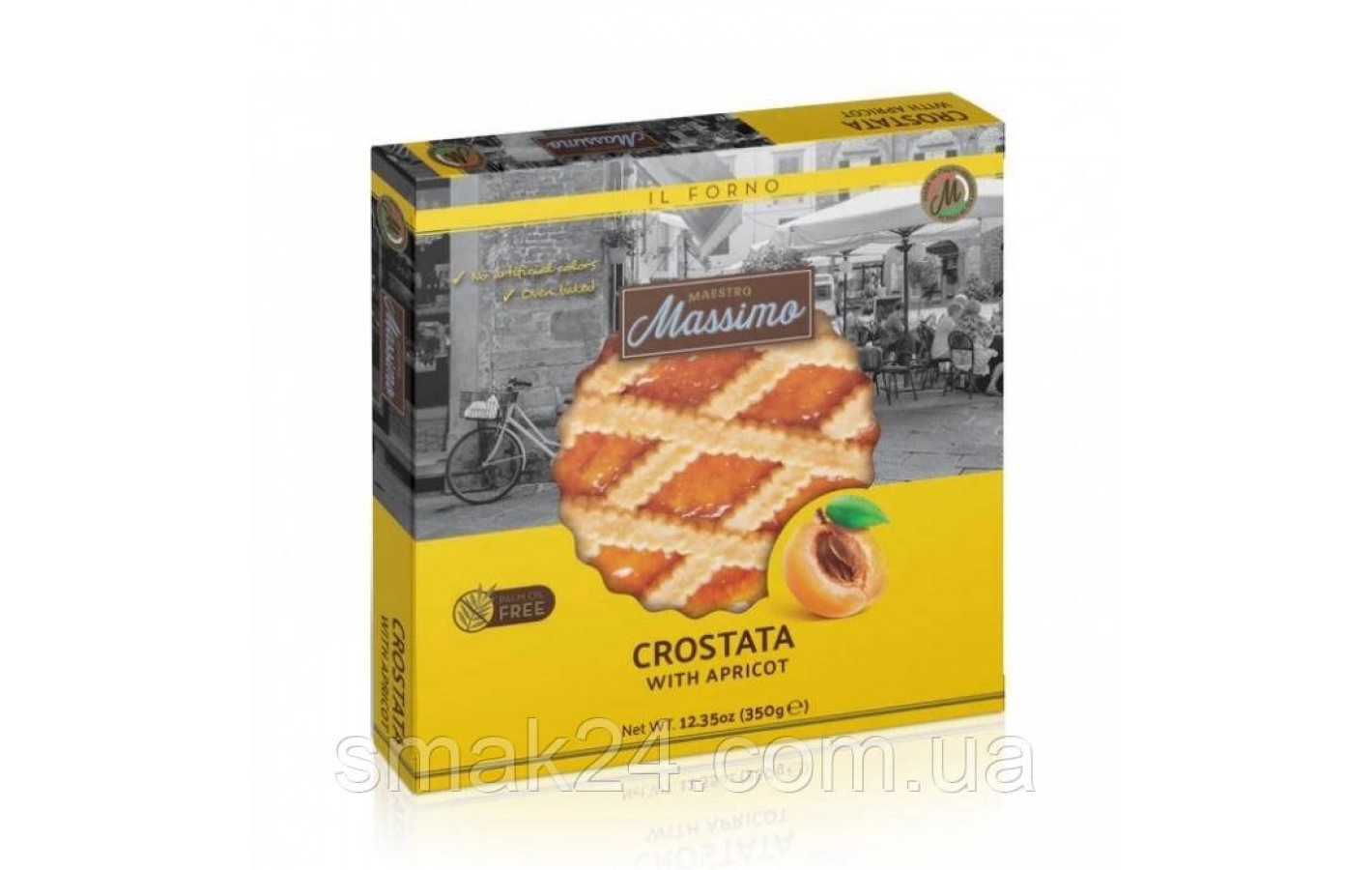 Тарт (Пирог) с абрикосовым джемом Maestro Massimo Crostata whith apricot 350г Италия