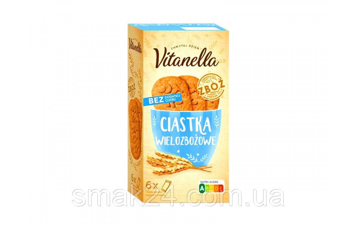 Печиво мультизернове без додавання цукру Vitanella (6х50г) 300 г Польща