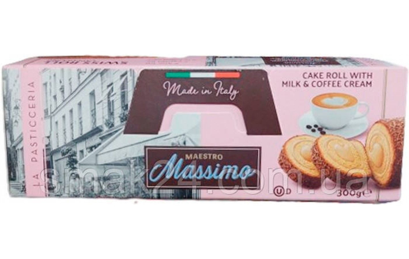 Рулет бісквітний кремом тірамісу Maestro Massimo Swiss Milk & Coffee Cream 300 г Італія