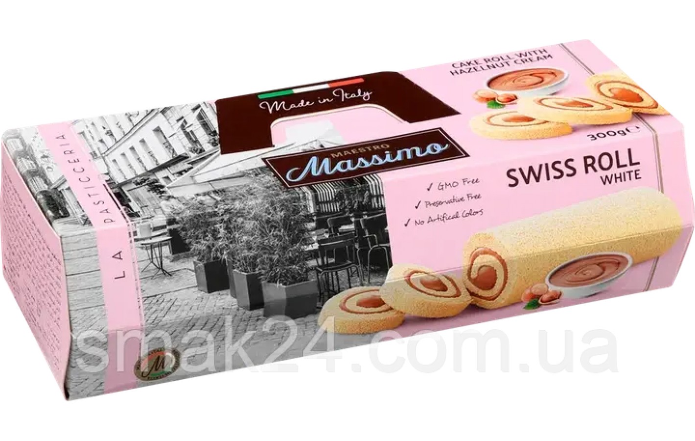 Рулет бісквітний із горіховим кремом Maestro Massimo whith Hazelnut Cream 300 г Італія