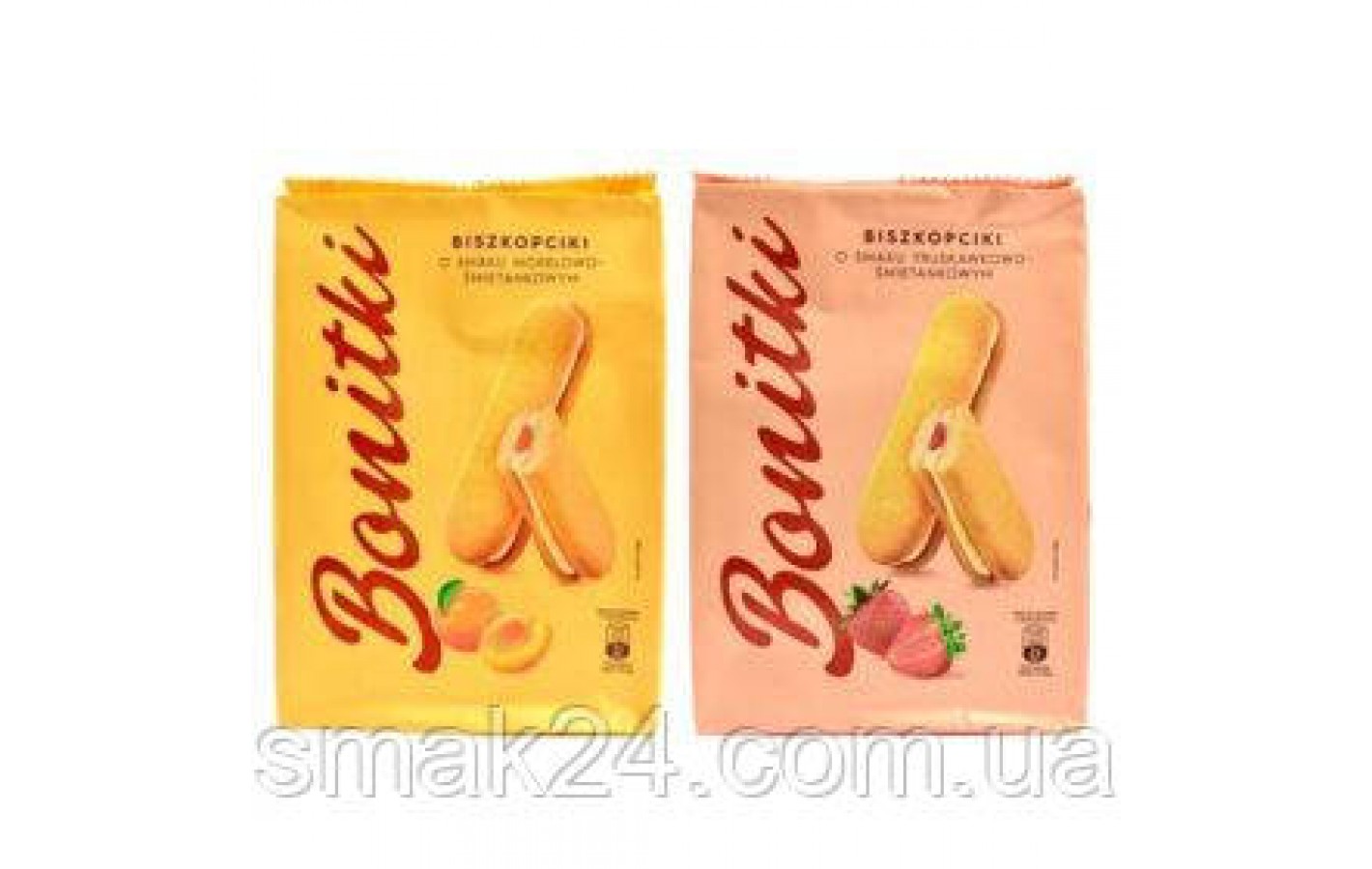 Печенье бисквитное со сливочно-клубничной начинкой Bonitki 170 г Польша