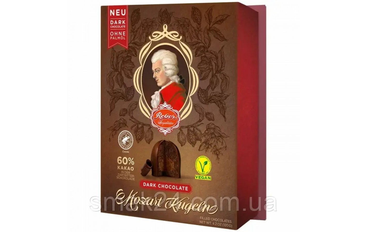Конфеты Mozart-Kugel Dark Chocolate 60% какао Reber Германия 120г