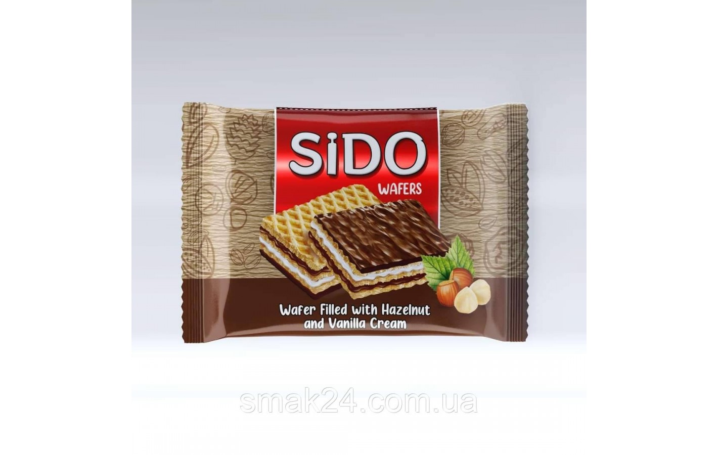 Вафли с начинкой из лесного ореха и ванильного крема Sido 20 г