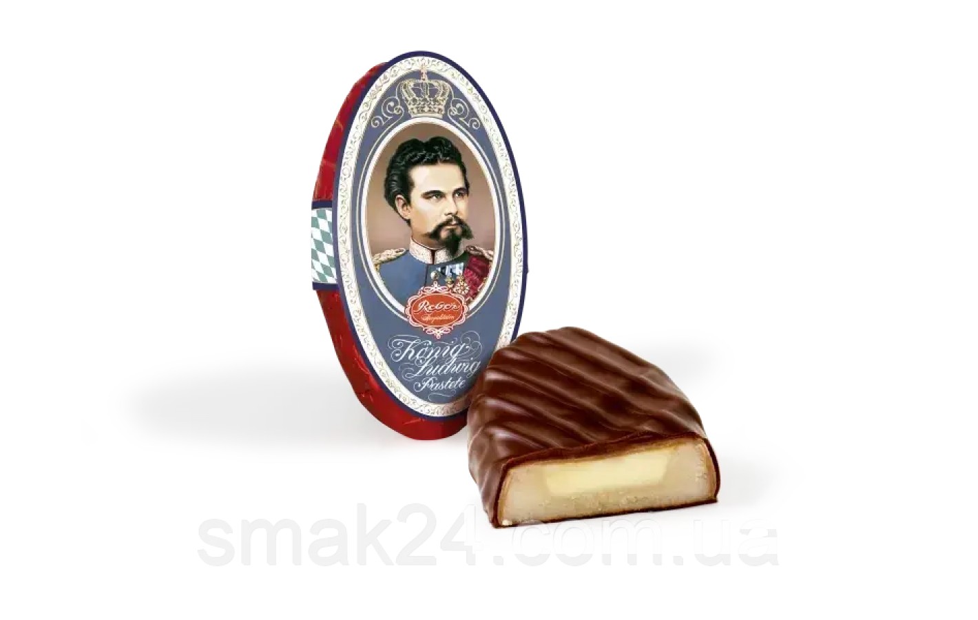 Марципан в темном шоколаде с яичным ликером König-Ludwig-Pastete Reber Германия 38г