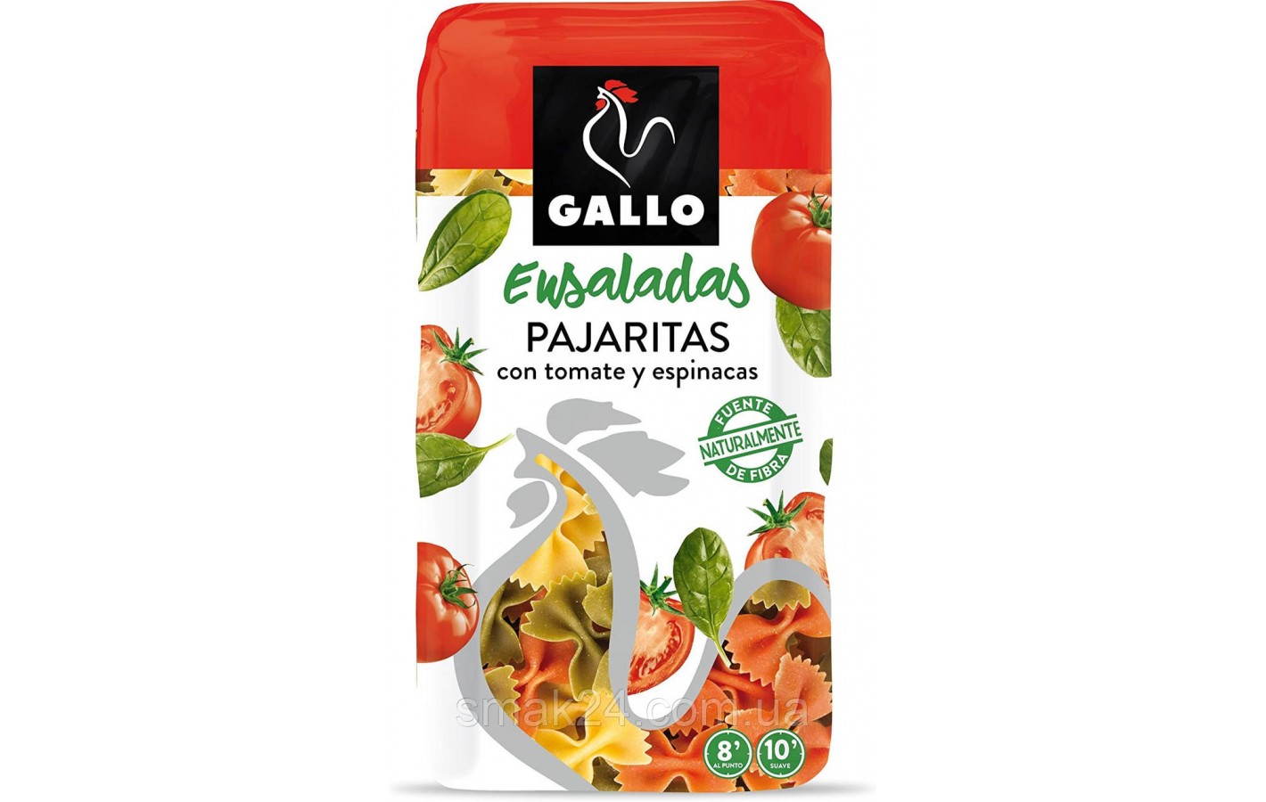 Макаронні вироби з томатами та шпинатом Бантики Gallo Ensaladas Pajaritas 450 г Іспанія